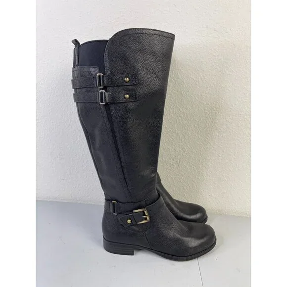 NATURALIZER Women's Jackie Wide Calf Boots Black Size 4 - Picture 4 of 10